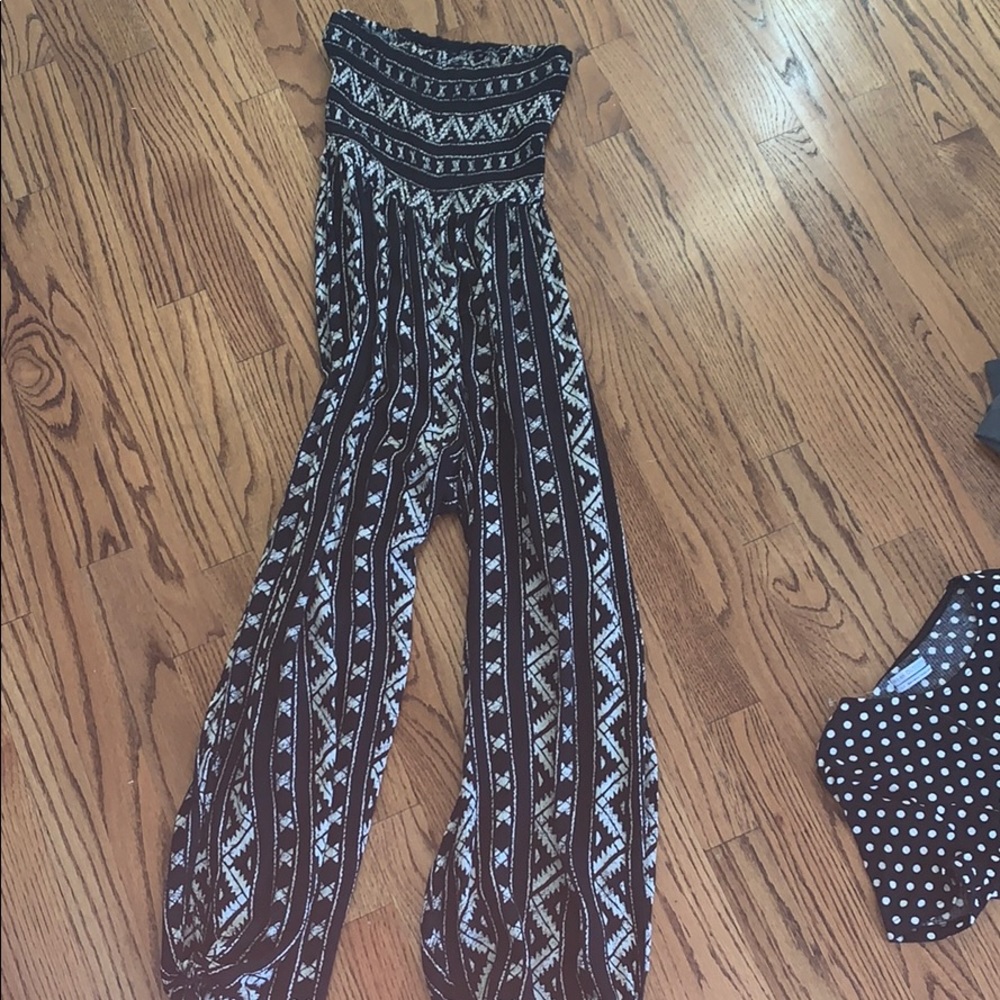 black and cream jumpsuit